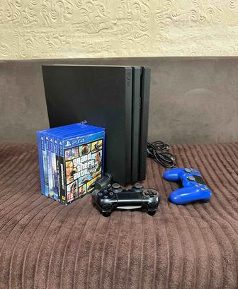 PlayStation 4 Pro 2 Джойстика 6 игр Gtav Одни из нас Detroit Fifa Ps Пс Pc