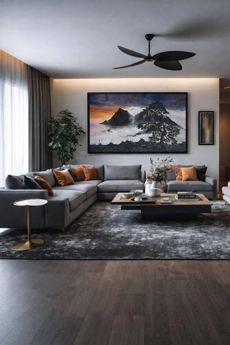 Картина Японский пейзаж, ручная работа, текстурная