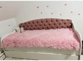 Детская кровать 18090, велюр, с ящиком - как новая!