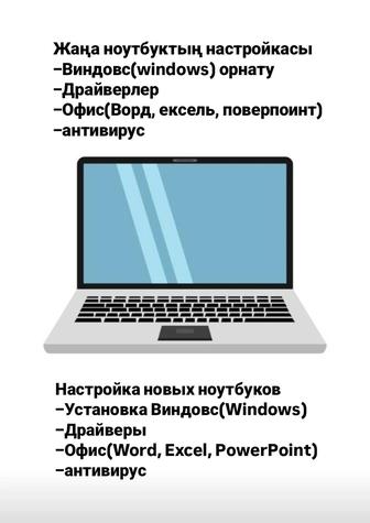 Жаңа ноутбукты баптау/Настройка нового ноутбука(До полной подготовности)