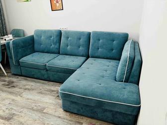 Угловой диван цвет бирюза