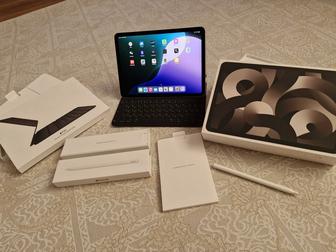Продам Ipad Air 5 M1 с клавиатурой и pencil ручка серебристый