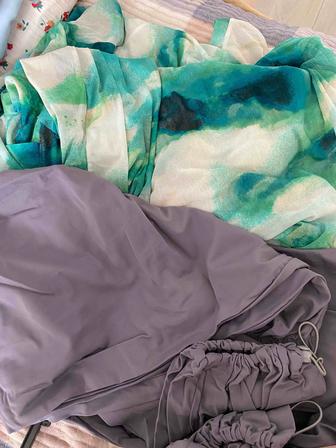 Буркини(серая плотная, зеленая в сетку)