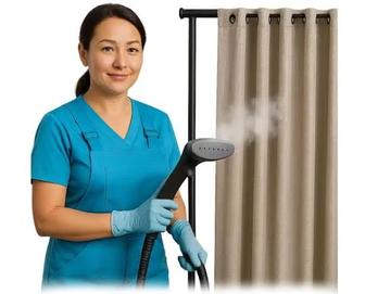 Глажка и навеска новых шторы