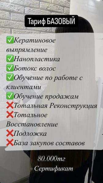 Обучение Кератин Ботокс Нанопластика Тотальная Реконструкция Восстановление