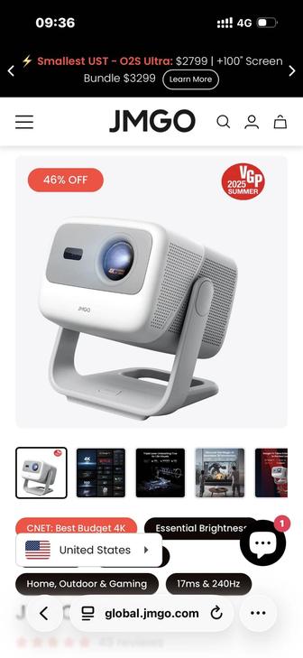 Продам проектор срочно JMGO N1S 4K