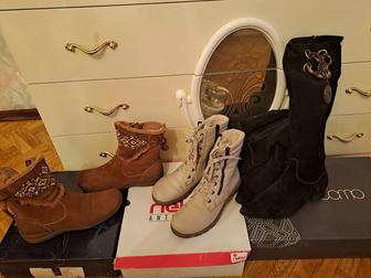 Полусапожки замшевые на оленьем меху и другая обувь