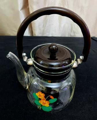 Чайник с заварочной колбой из каленого стекла 0,8л