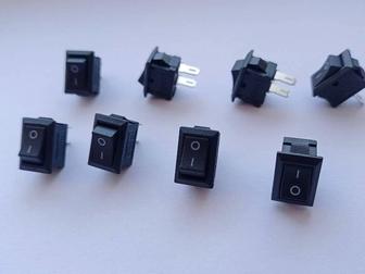 Выключатель KCD1 клавишный 220V 6A/10A ON/OFF, 2 pin, врезной, черный наб