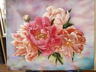 Картина Пионы. 50/40 .Холст. Масло .