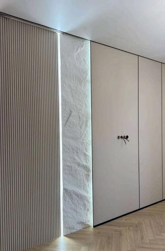 Установка бамбуковых панелей, гибких мраморов, декор панелей, МДФ