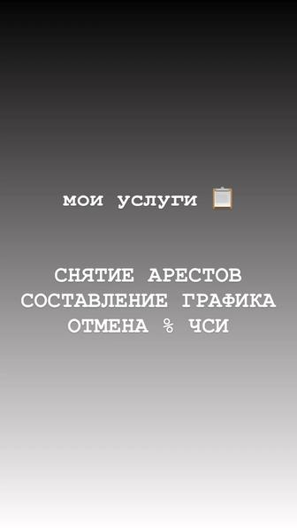 Снятие арестов, составление графика, разблокировка счетов