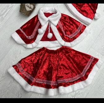 Новогодние и карнавальные костюмы. Новогодний костюм санта для девочки