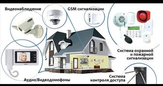 Установка видеонаблюдения и пожарной сигнализации