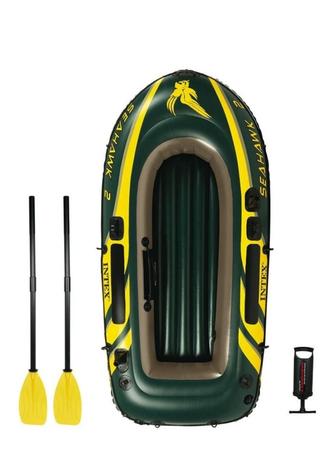 Надувная лодка Intex SeaHawk 2 Set 68347 зеленый