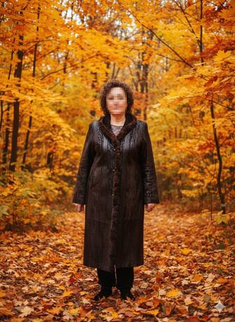 Пальто кожанное