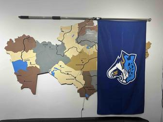 Флаг ХК Барыс с флагштоком.