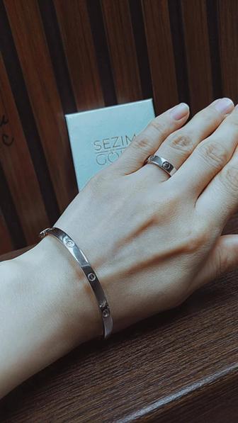 Cartier браслет кольцо 925