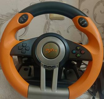 Продам игровой руль с педалями бу