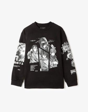 Толстовка лонгслив с принтом аниме