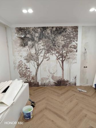 СКИДКА на поклейку обоев