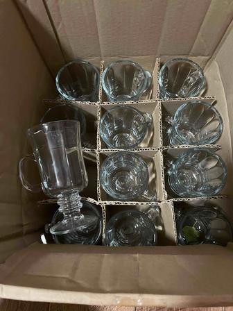 Стаканы для кофе и глинтвейна на ножке 12 шт в наборе