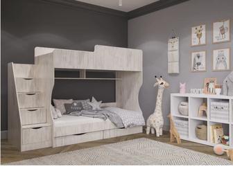 Детская двухъярусная кровать (новая, запечатанная без матрасов,