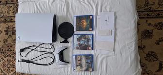 Продается пс5 с тремя играми