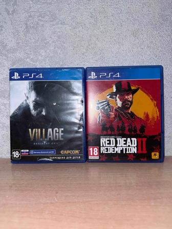 Диски на пс 4 red dead redemption и resident evil village