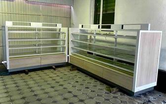 Двухсторонний Стеллаж с тумбой и стекло с подсветкой. Возможно Доставка