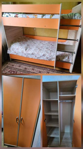 Детская мебель (двухъярусная кровать шкаф)