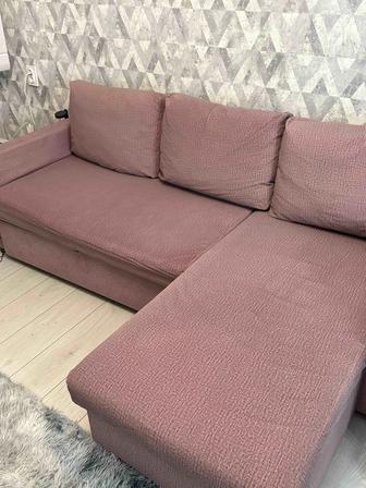 Диван угловой сиреневый