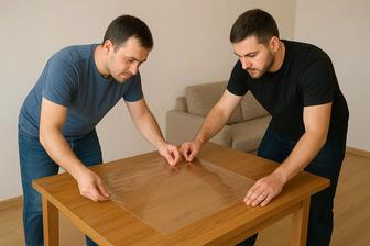 Оклейка столов бронепленкой. Защита от царапин и пятен