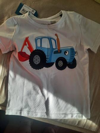 Футболка синий трактор, размер 110