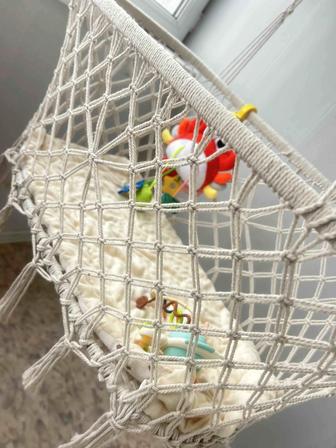 Детская люлька для новорожденных плетеная подвесная