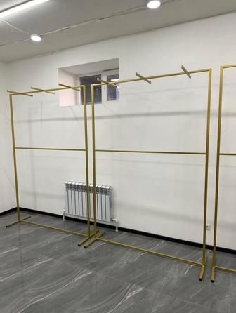 Вешало напольное для одежды 220x150x45 см, золотой