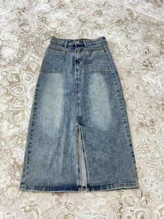 Юбка джинсовая, рубашка