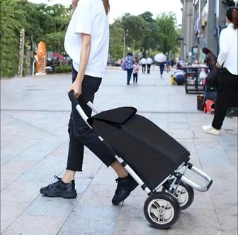 Складная тележка для покупок Trolley Dolley с колесами и съемной сумкой для