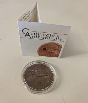 Острова Кука 5 долларов, серебро. 400 летие начала исследования Марса