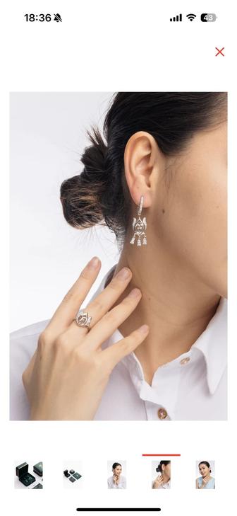 Эксклюзивное Серебро Merhat Limited набор ( серьги и кольцо)