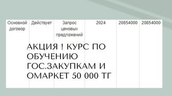 Акция! Курс обучения по тендерам гос.закупки, омаркет