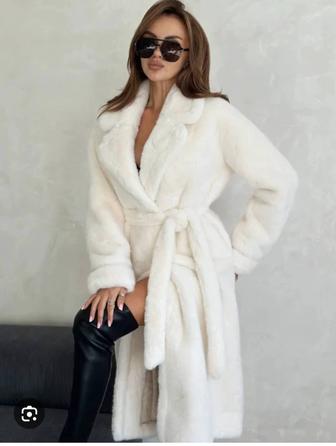 Экошуба белая шуба премиум качества