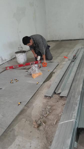 Кез келген құрылыс жұмыстарын жасаймыз. Стяжка, кафел т.б.Сапалы. Жылдам.