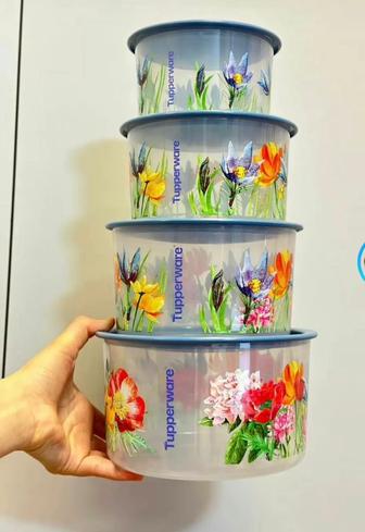 Набор чаш в одно касание Цветущий сад Tupperware