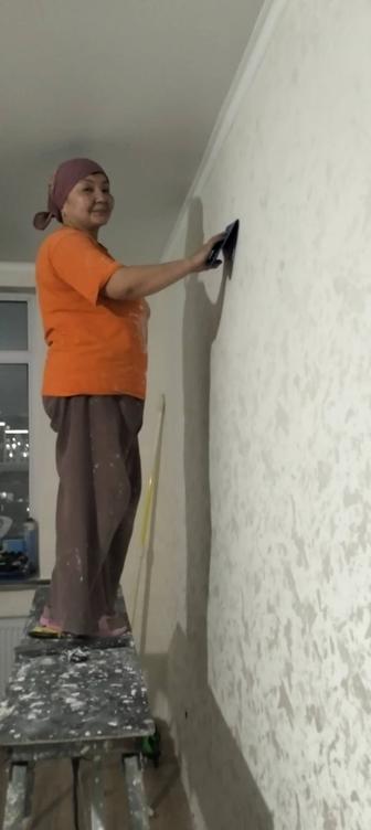 Покраска стен текурила, поклейка обоев стаж более 8лет