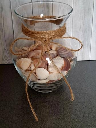 Вазочка с декором Ракушки 14см