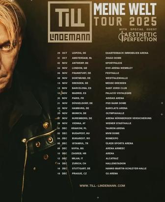 Продам 2 билета на концерт TIL LINDEMANN