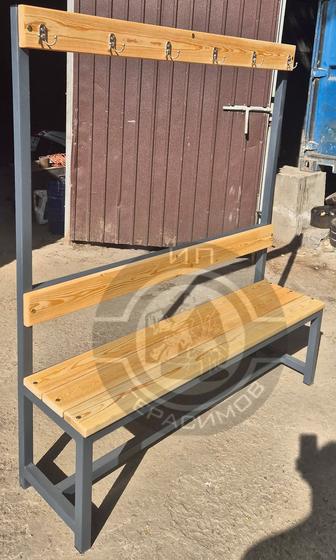 Скамейка для гардероба с крючками для одежды L2 м