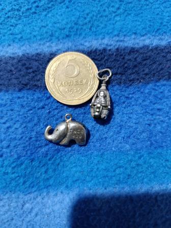 Слоник серебро кулон