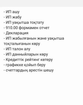 ИП ашу/жабу, ИП отчеттары, ИП ға тіркеу, Декларация, Рейтинг